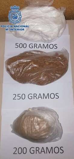 Droga incautada al detenido/Policía Nacional.